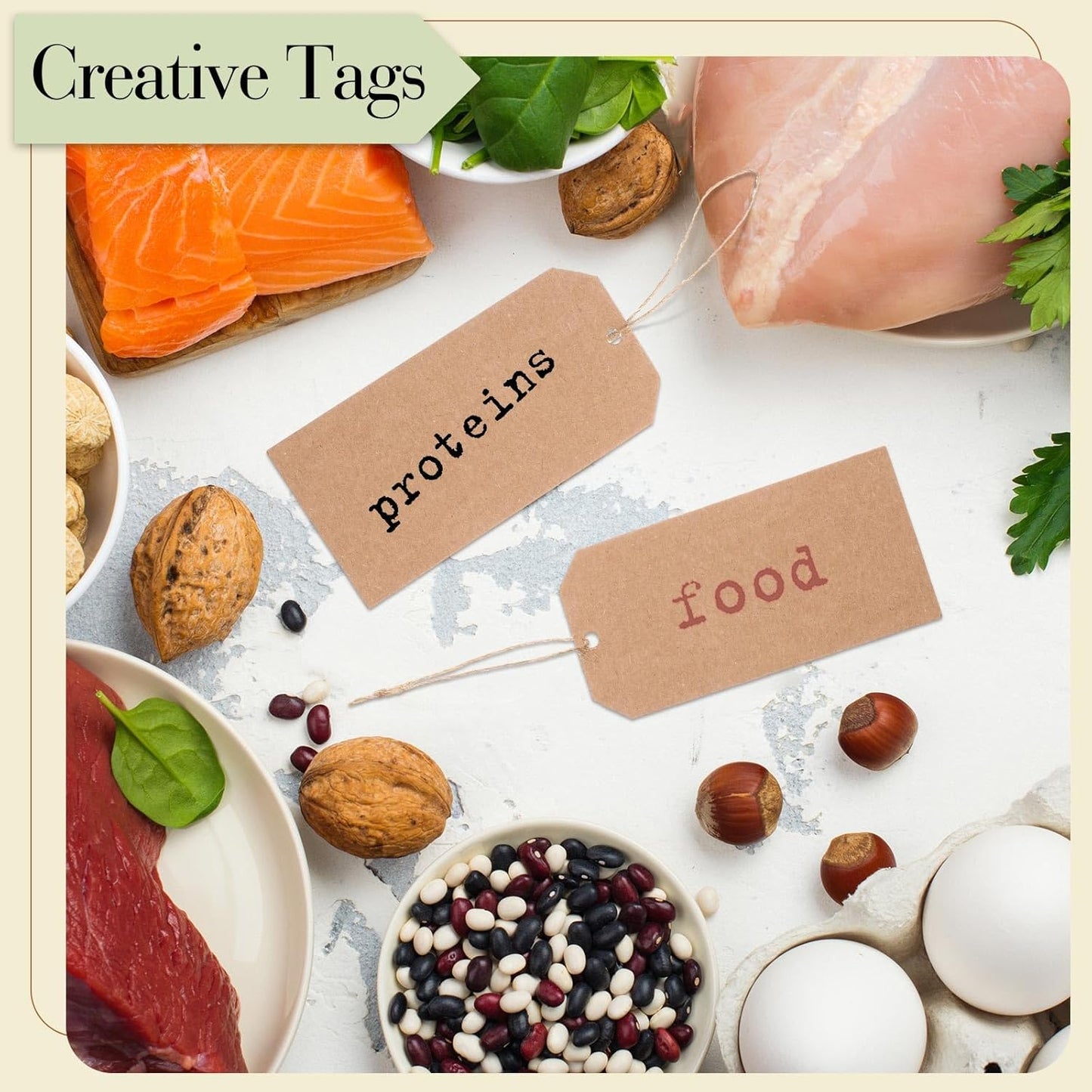 500 Pcs Kraft Paper Gift Tags with String 4.7" x 2.4" Cardboard Price Tag Name Tag Vintage Wedding Birthday Hang Brown Tags with Twine Blank Gift Tag for Wedding Birthday Holiday Art & Craft