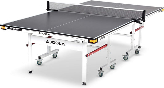 JOOLA Rally TL Professional MDF Indoor Ping Pong Table w/Quick Clamp Table Tennis Net & Post Set - 10 Minute Easy Assembly - Corner Ball Holders - Tournament Quality - Includes Playback Mode