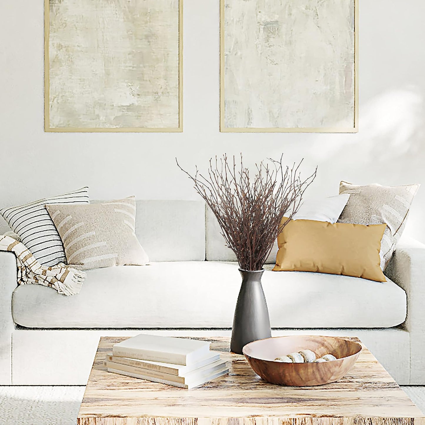 Uieke 50PCS Birch Twigs – 17 Inch Natural Dried Plants Decorative Birch Branches for DIY Crafts, Birch Sticks for Vases Wedding Arrangements Home Wreath Decor