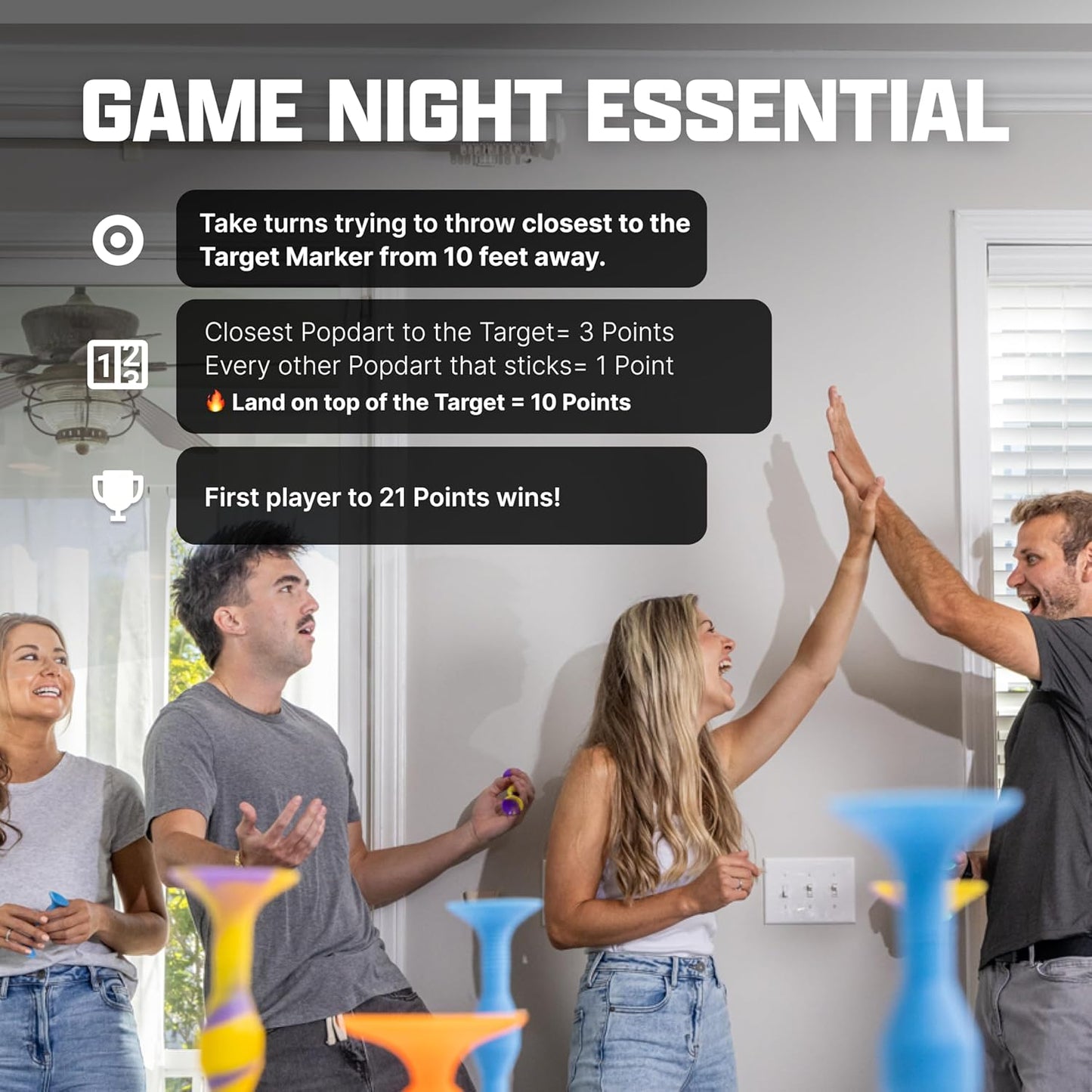 Popdarts PRO Pack Game Set (Silver & Gold) - Indoor, Outdoor Suction Cup Throwing Game - Competition with a POP…