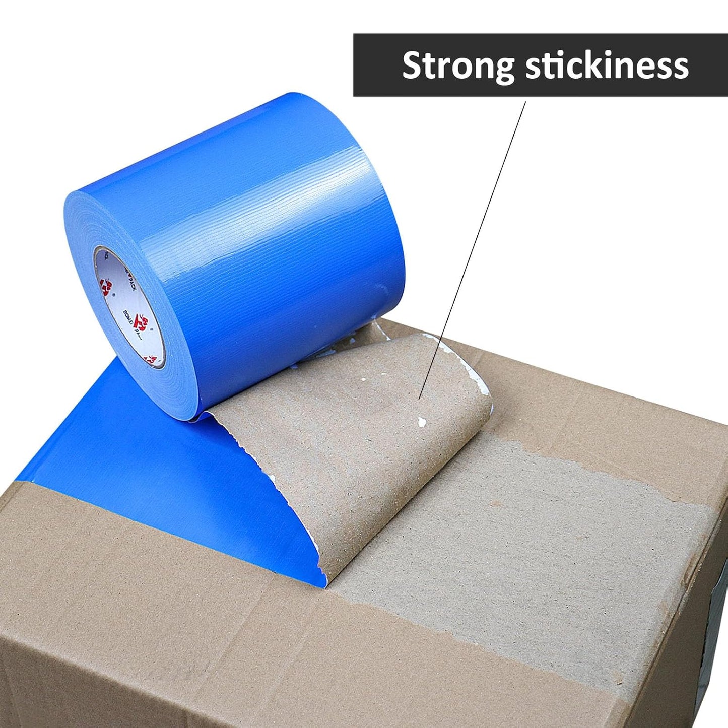 BOMEI PACK 6" Blue Duct Tape,Wider Roll,6 Inches x 60 Yards,9 Mil Thick Heavy Duty,Waterproof,Flexible,No Residue and Tear by Hand,Multi-Use for Indoor & Outdoor Repairs