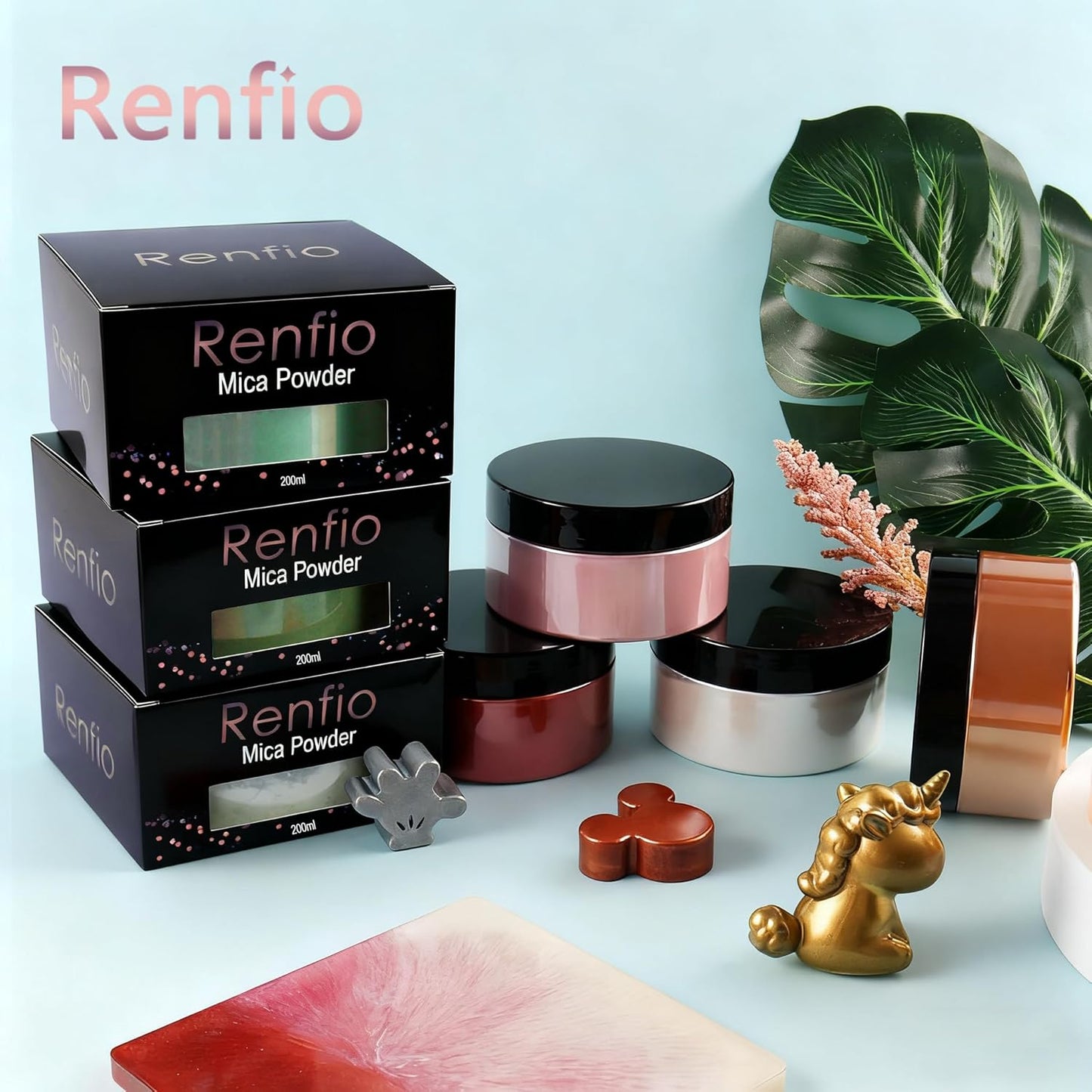 Renfio 100g Mica Powder Pigment, Metallic Natural Dye Mineral Pearl Shimmer Epoxy Resin Dye for Painting Soap Making Slime Bath Bombs 3.5 Oz - Pearl White