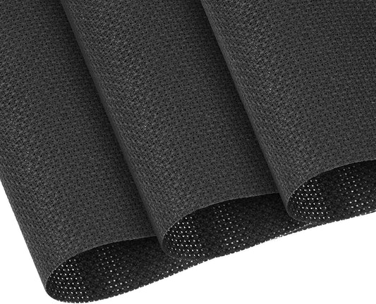 Cross Stitch Fabric 11 Count Aida Cloth 59 x 39 Inch Large Size Classic Reserve Cross Stitch Supplies Embroidery Fabric Cloth Cross Stitching for Home DIY Craft Embroidery Decoration Handmade, Black