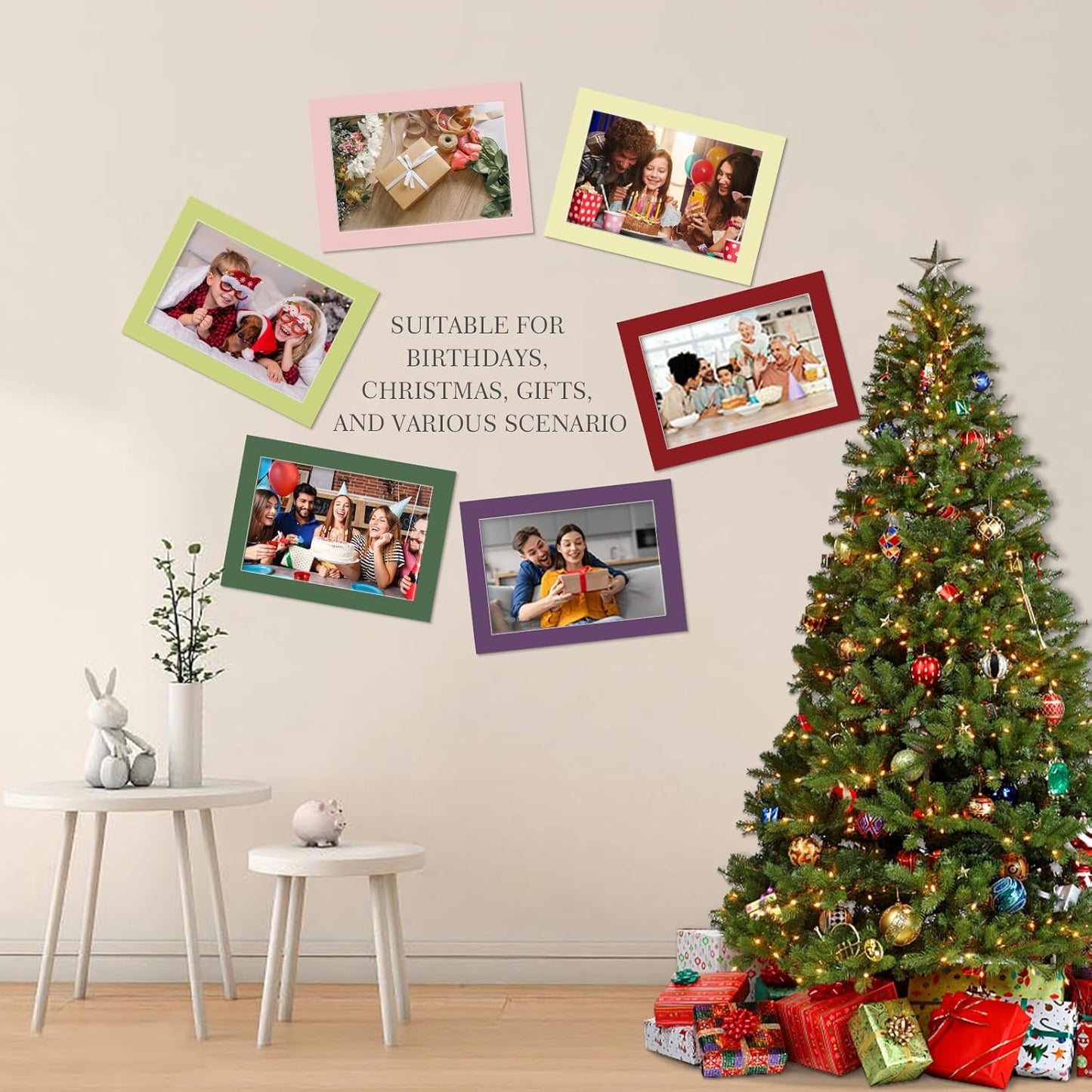 Egofine 14 Packs Picture Frame Mats, 11x14 Picture Mats for 8x10 Photos, Acid-Free Mixed Colors Pre-Cut Photo Board for Photos, Prints, Artworks