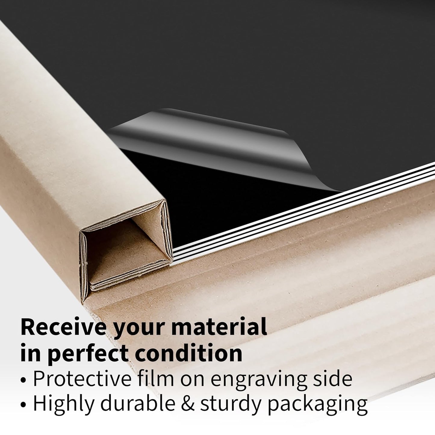 Trotec TroLase | 12"x20"x1/32", 4 Pcs | Black/White | 2 Ply | Modified Acrylic | Laser Engraving Double Color Plastic Sheet | Engraving Blanks for Laser, Saw, Guillotine | Made in USA