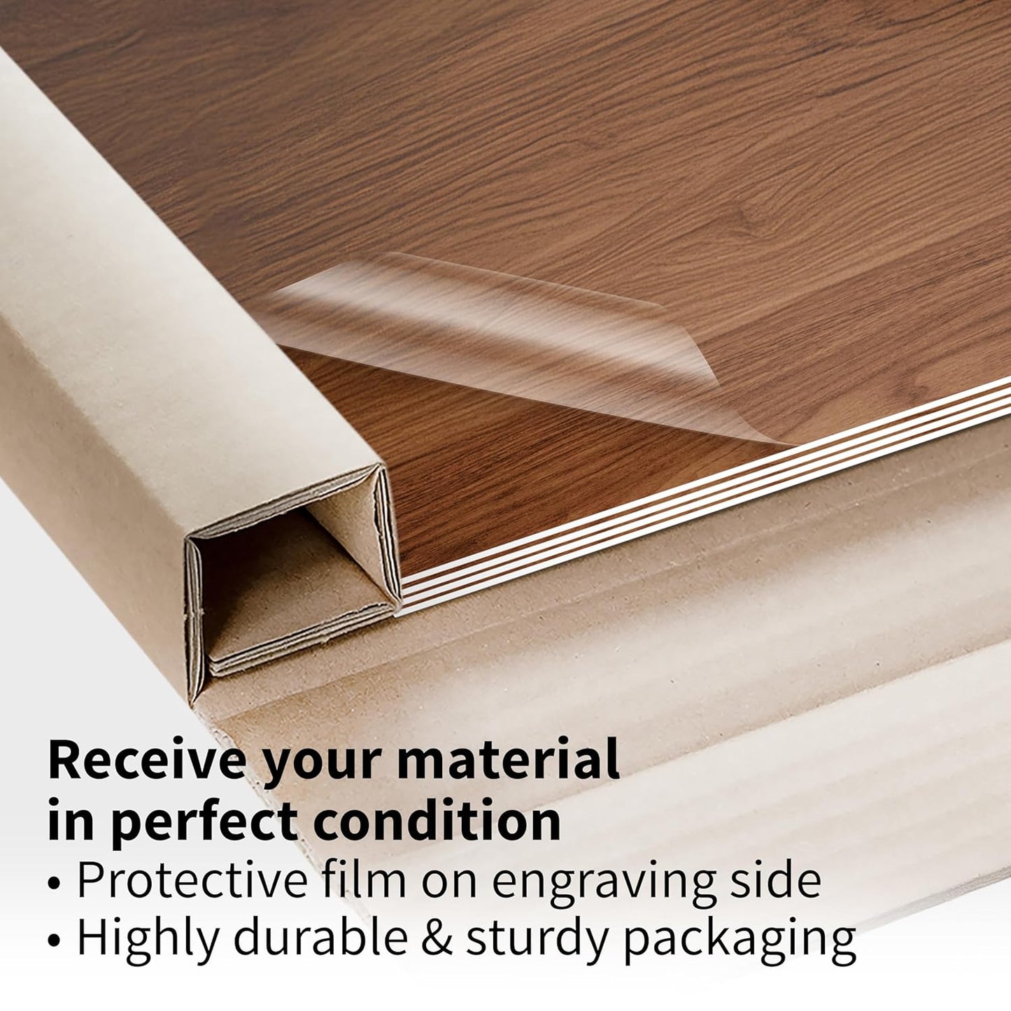 Trotec TroLase | 12"x24"x1/16", 4 Pcs | Pearwood/White | 2 Ply | Modified Acrylic | Laser Engraving Double Color Plastic Sheet | Engraving Blanks for Laser, Saw, Guillotine | Made in USA