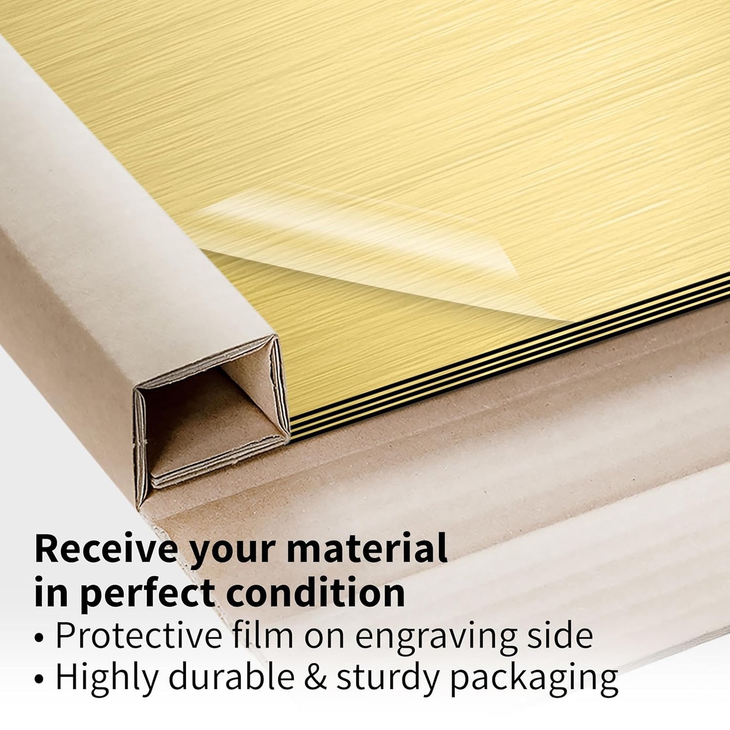 Trotec | Metallic Looking Acrylic Sheet | 12"x24"x1/16, 4 Pcs | Brushed Gold/Black | Metallic Finish - Scratch Resistant for Laser Engraving & Cutting,Printing,Glowforge,Name Plate | USA Made