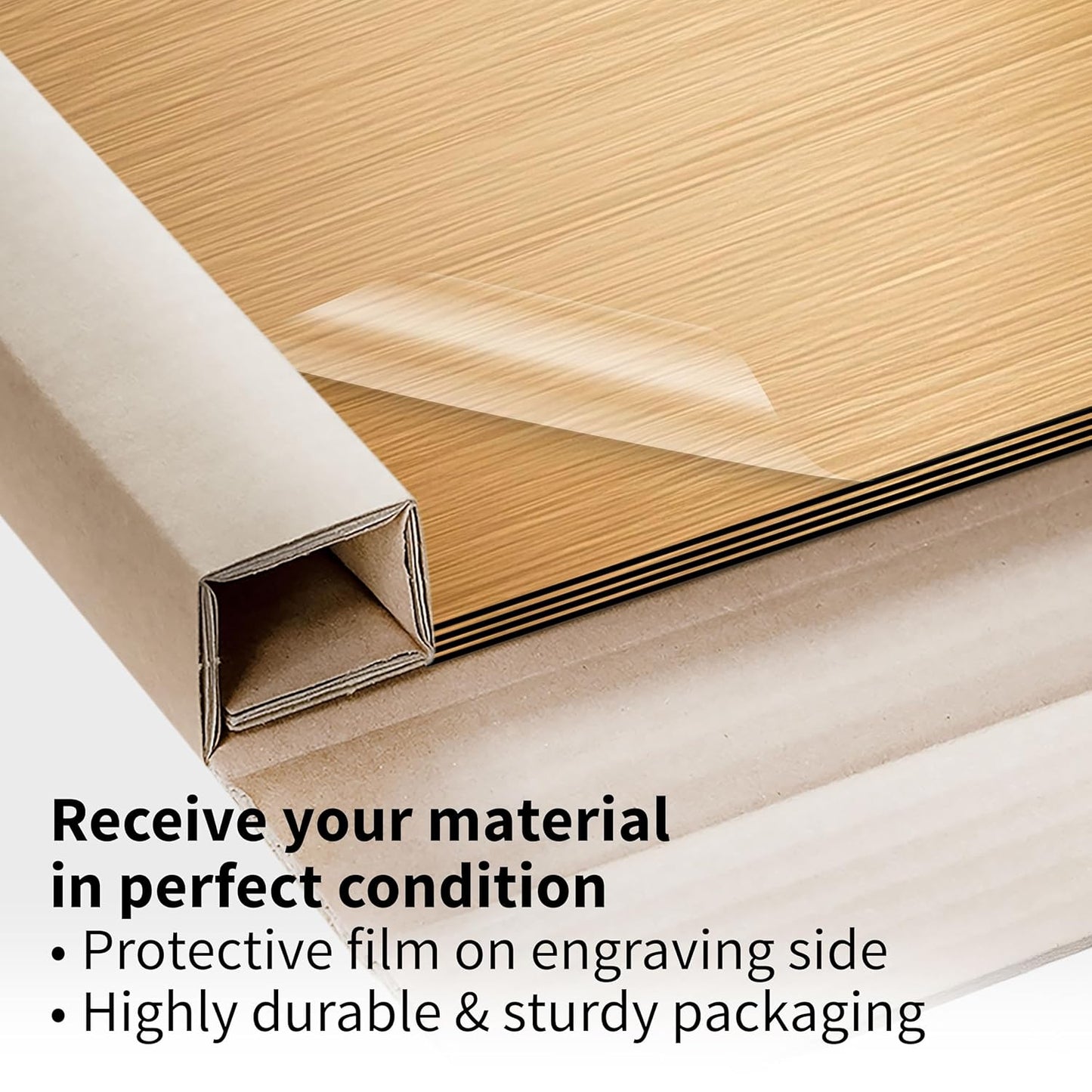 Trotec | Metallic Looking Acrylic Sheet | 12"x12"x1/16, 8 Pcs | Brushed Brass/Black | Metallic Finish - Scratch Resistant for Laser Engraving & Cutting,Printing,Glowforge,Name Plate | USA Made