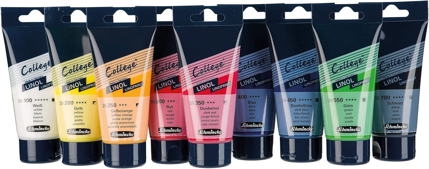 Schmincke - College Linol, Artists' Black Lino Printing Ink, 75 ml Tube, Water-Based, Lightfast, Even Print