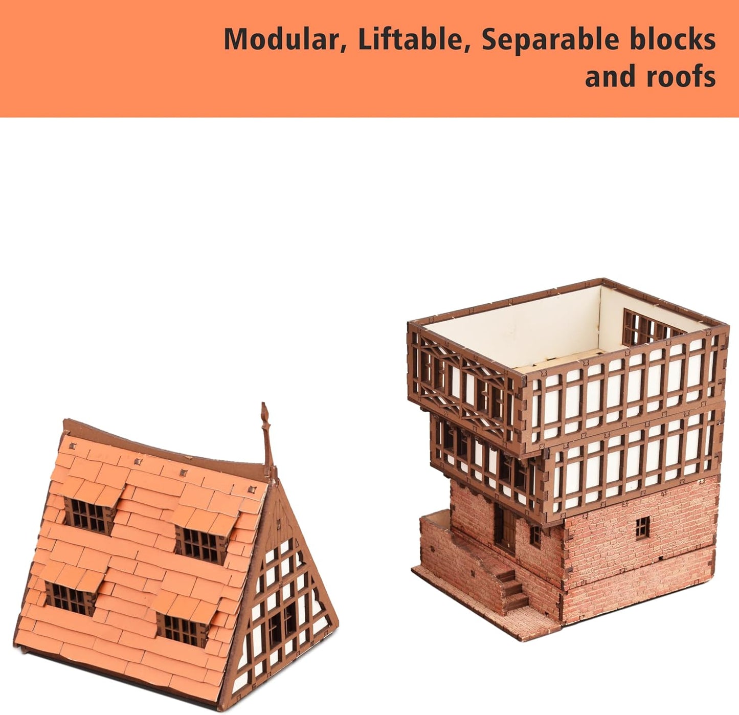 Terracota Rowhouse DIY Wooden Building Kit for Teens and Adults, Suitable for Playing with Family - Realistic