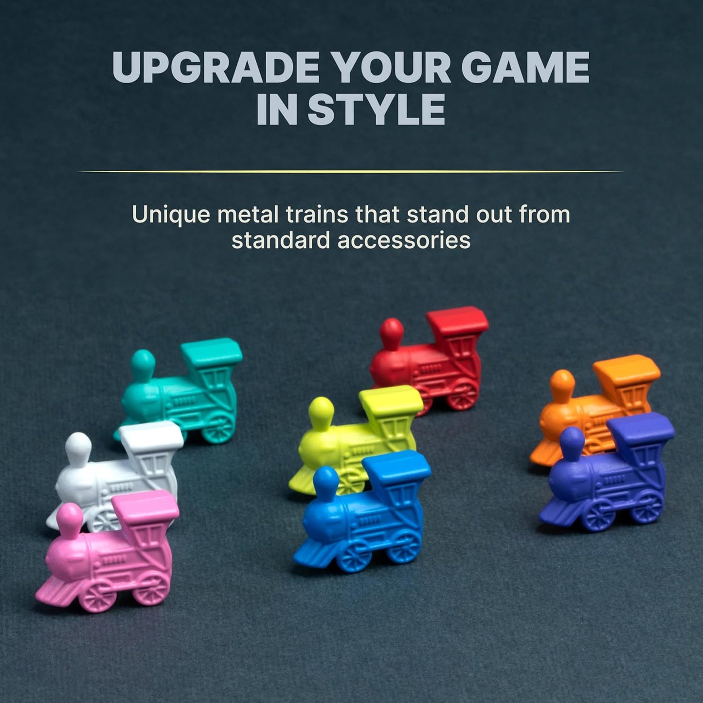 Queensell Dominoes Double 12 with 8 Holders + Wooden Hub + Score Pad + Metal Trains