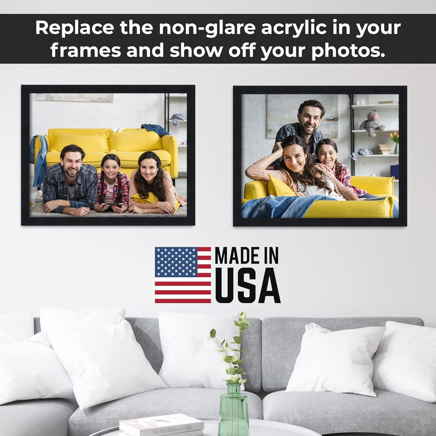 Non-Glare Acrylic Replacement for 16x24 Picture Frame, Replacement Plexiglass for 16x24 Photo Frame, UV-Resistant Non-Glare Acrylic Cover Sheet