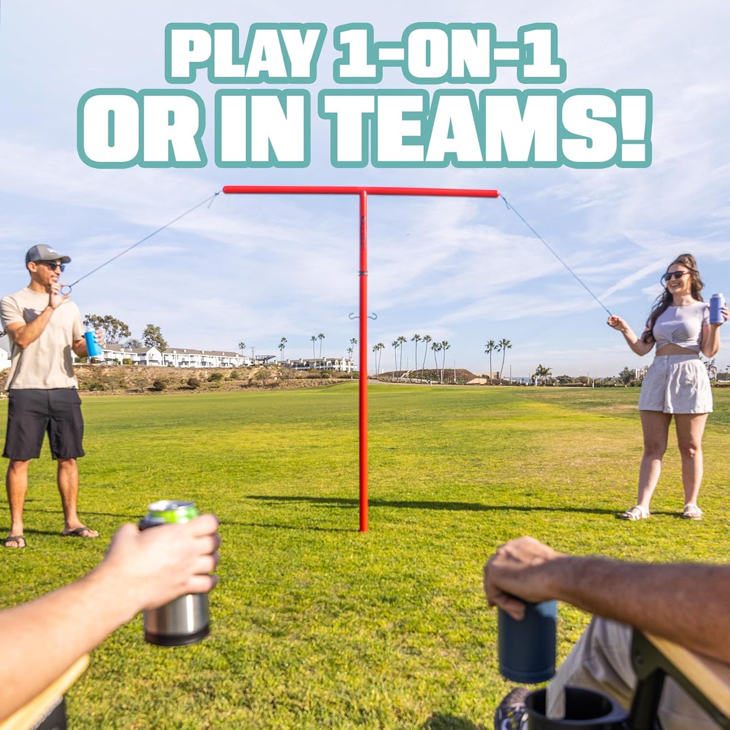 GoSports Tower 5 Giant Ring Swing Versus Game for Adults and Family - Hook and Ring Outdoor Yard Game