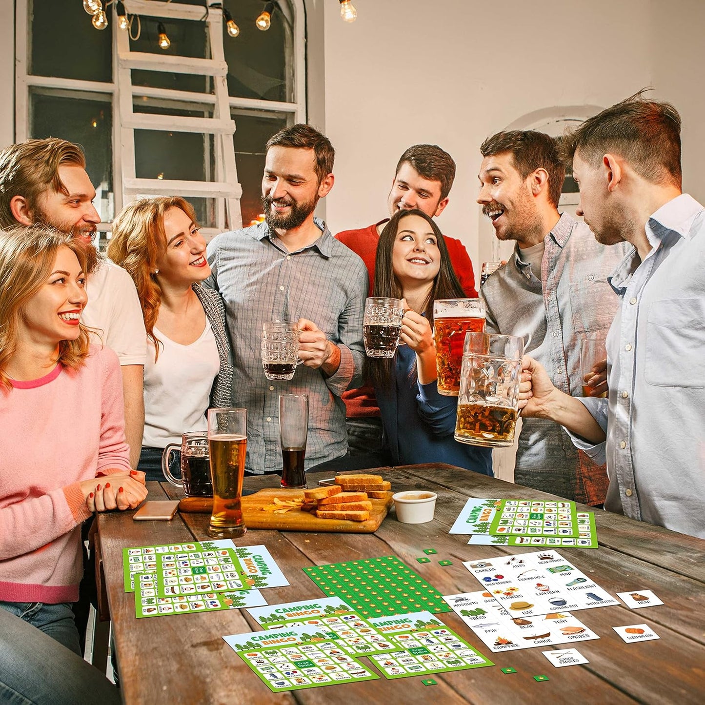 Camping Bingo Game - 24 Player Outdoor Activity for School Parties, Birthdays and Nature Parties