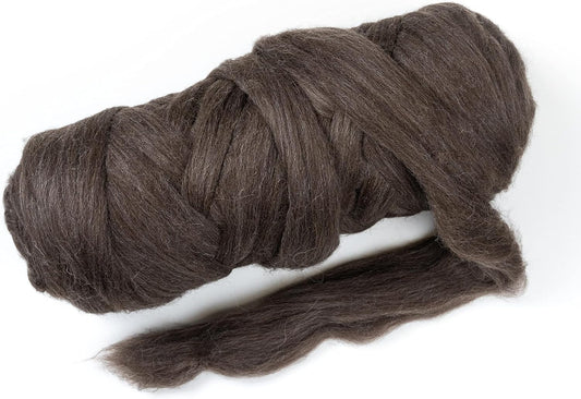 Natural Wool Bulk roving, 4 lb. Best Wool for Spinning, arm Knitting, Felting, Chunky Blankets and Tapestry. Natural Colors, un-Dyed. (Mocha, 4 lb)
