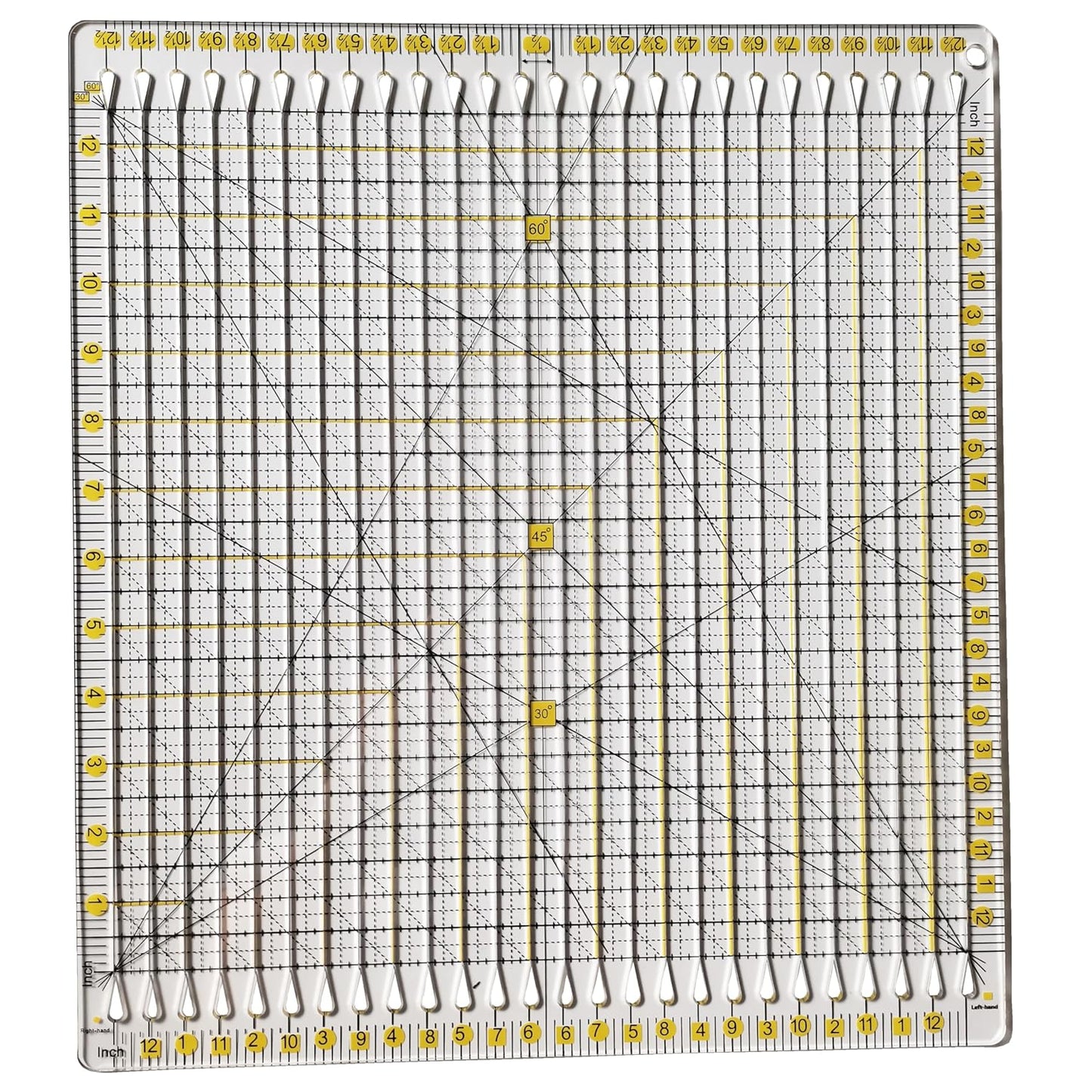 HONEYSEW Quilting Template Ruler Slotted Rulers Sewing Quilt Strip Rulers Guides for Fabric Precise Cutting Quilting Patterns Supplies 12.5"x12.5"