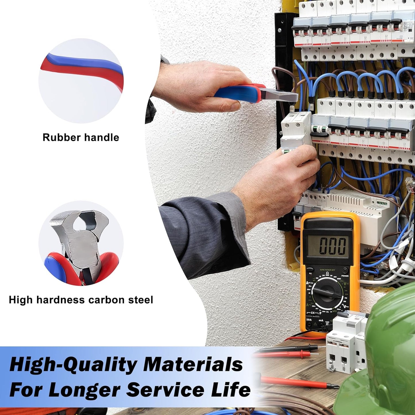 Needle Nose Pliers Set - 8 Pcs High Hardness Carbon Steel Mini Pliers with Ergonomic Handle, Automatic Shrapnel Design, and Multiple Types of Jaws for Repairing Electronics and Cutting Wires