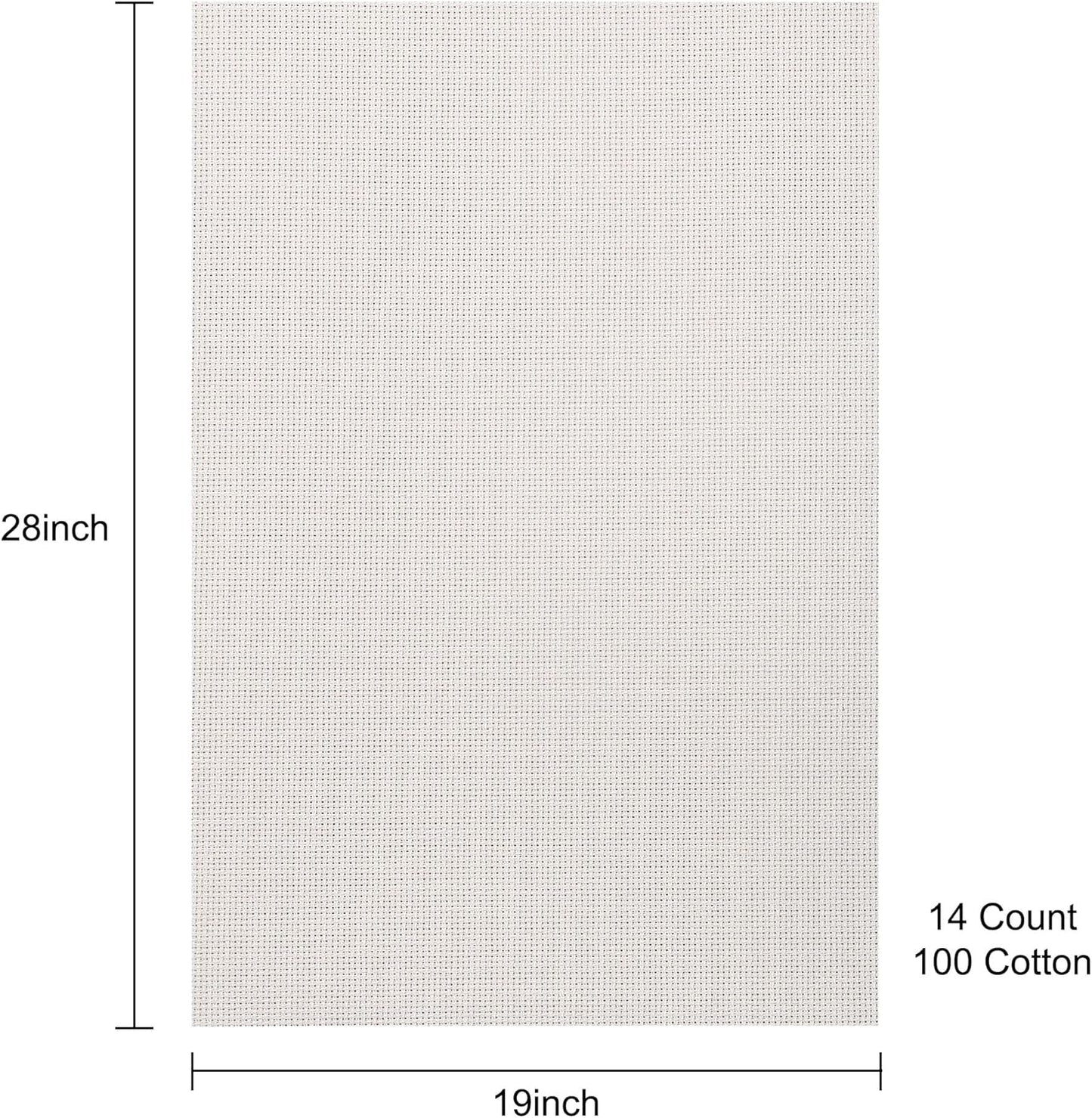 Aida Cloth 14 Count Cross Stitch Fabric,19×28inch (14CT,Light Beige)