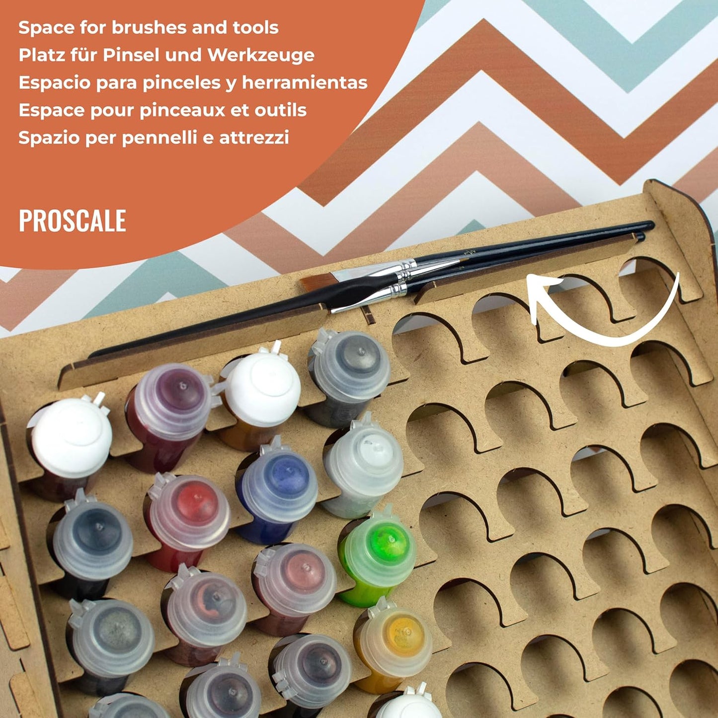 Paint Rack for model paints. Hobby craft Citadel compatible wall paint rack stand holder organiser storage for miniature warhammer art artists (33 mm)