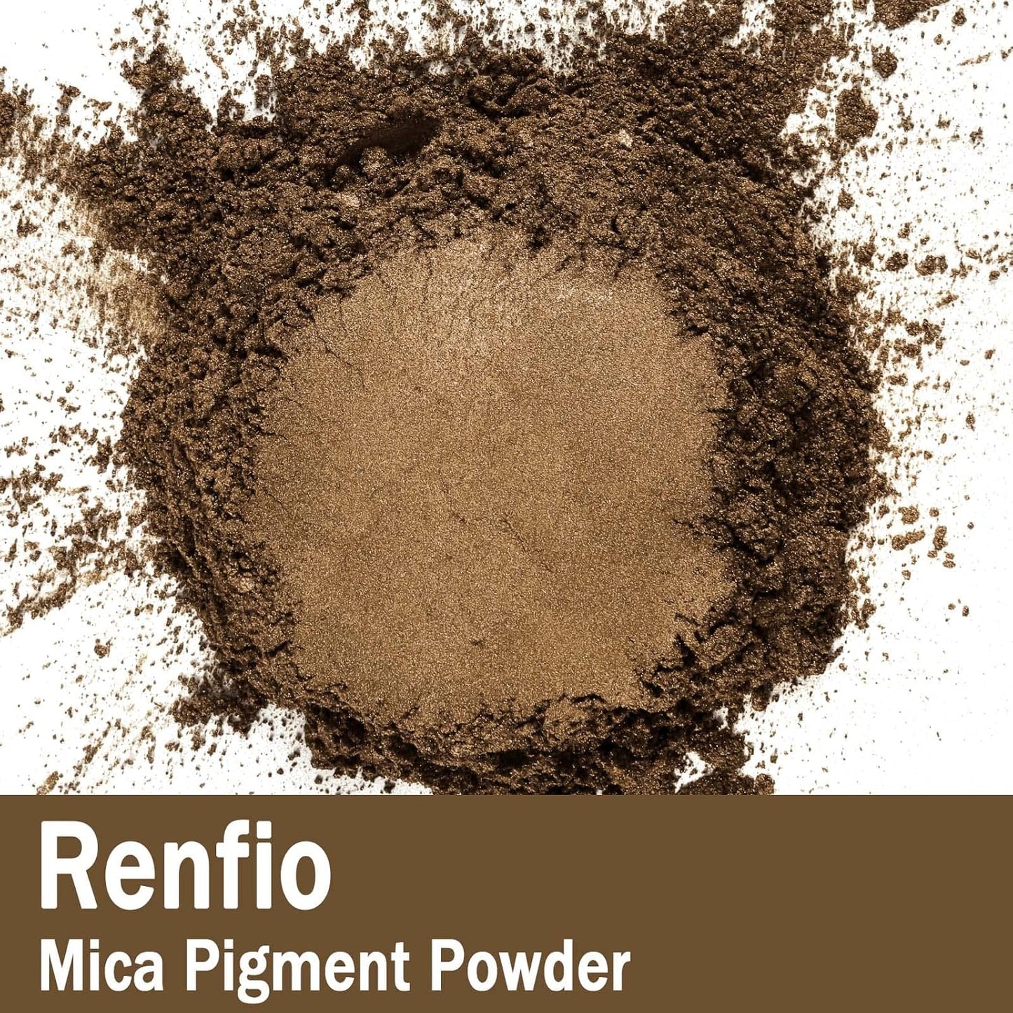 Renfio 100g Mica Powder Pigment, Metallic Natural Dye Mineral Pearl Shimmer Epoxy Resin Dye for Painting Soap Making Slime Bath Bombs 3.5 Oz - Coffee Brown