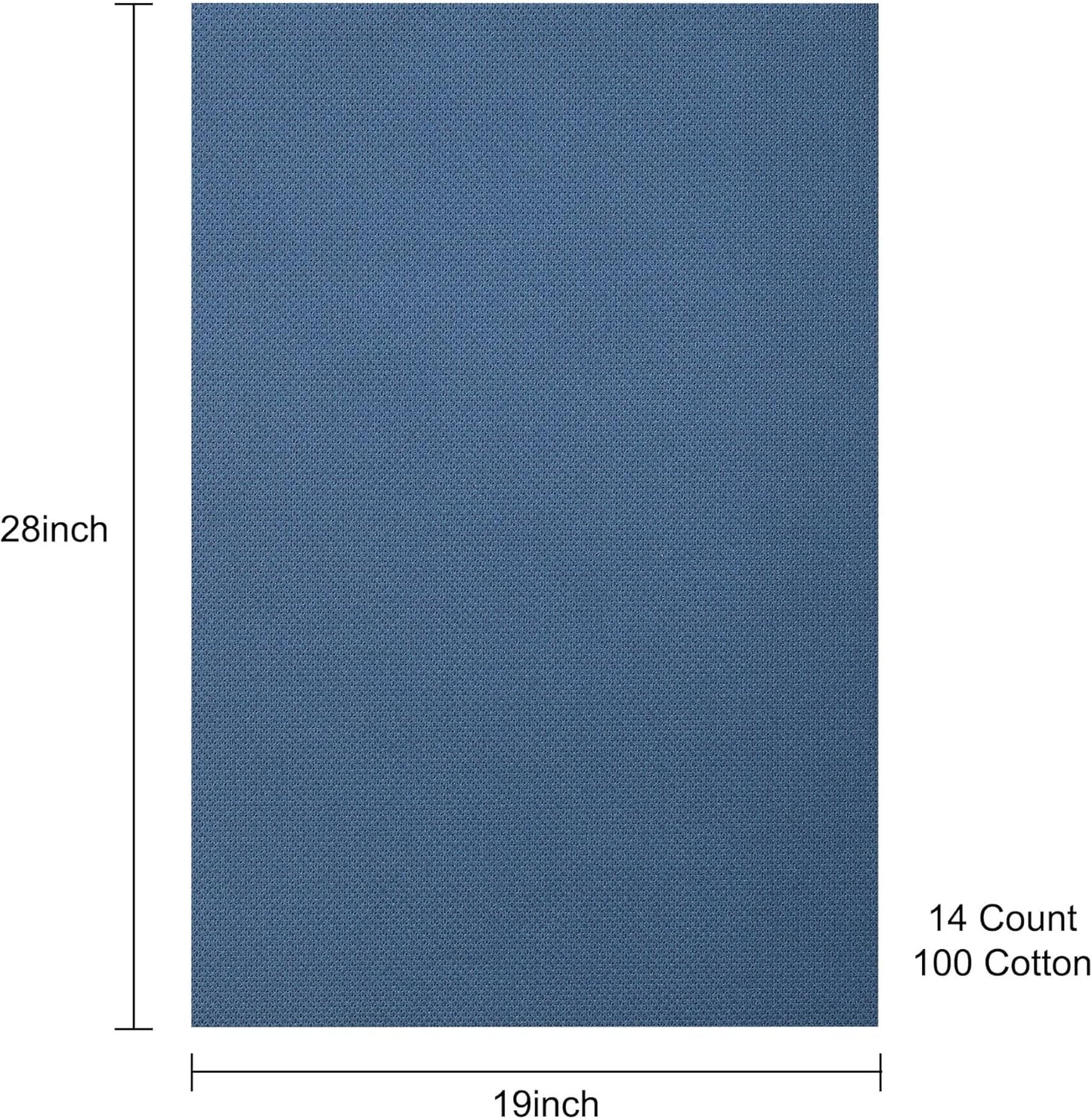 Aida Cloth 14 Count Cross Stitch Fabric,19×28inch (14CT,Jeans Blue)