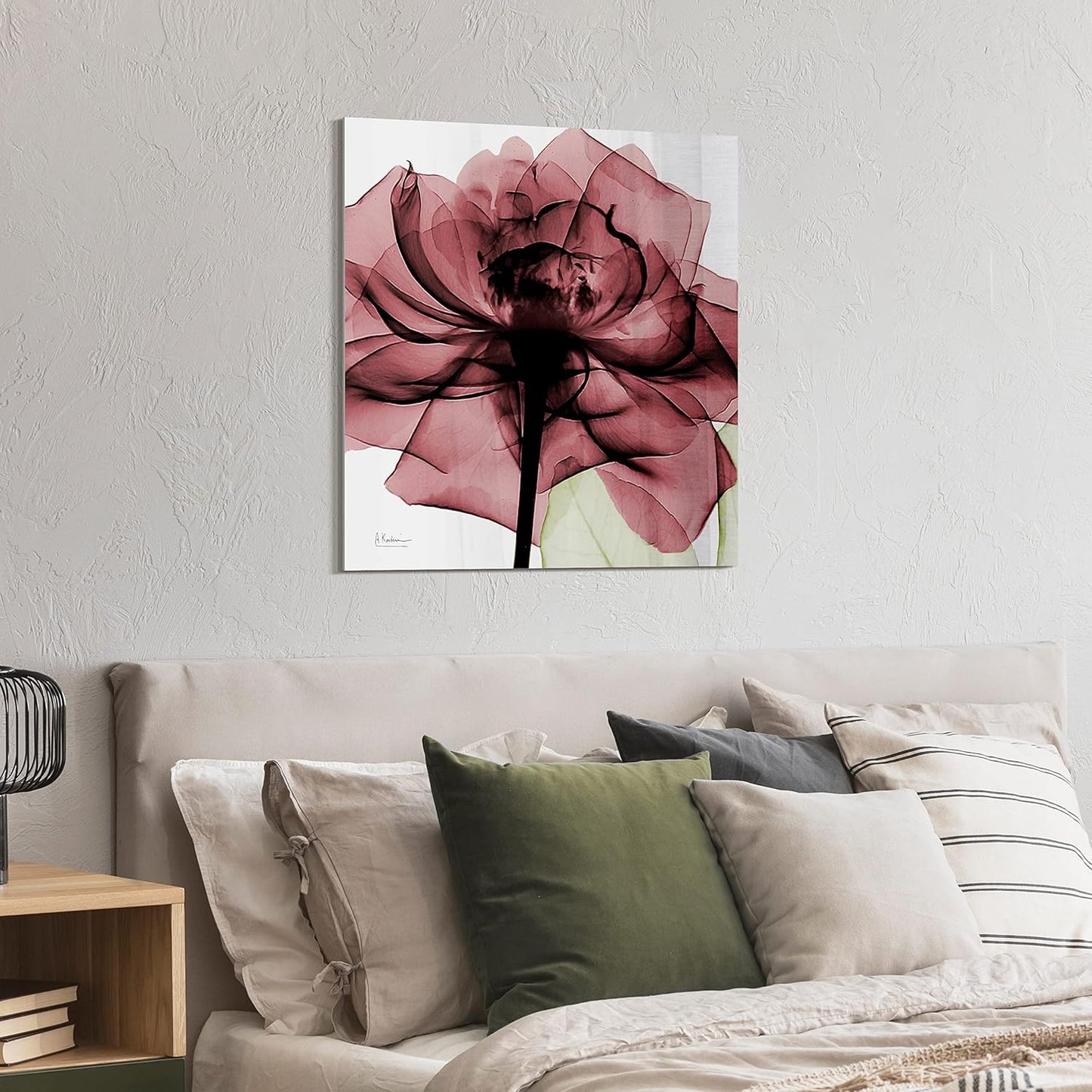 Empire Art Direct Frameless Free Floating Tempered Glass Panel Graphic Wall Art Ready to Hang, 24" x 24", Chianti Rose II