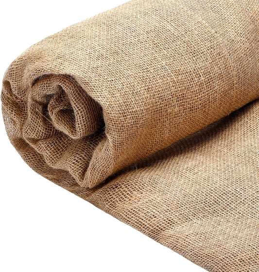 63 Inch x 30 Feet Gardening Burlap Roll - High Density Wide Natural Burlap Fabric Roll Multipurpose Natural Burlaps Fabric for Garden Tree Wrap Outdoor Plant Care, Weed Barrier, DIY Crafts Decoration