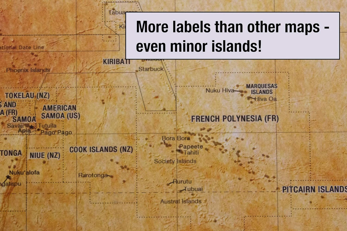 Laminated World Pioneer Map Poster | Vintage Style Map | Includes The Most Legible Location Labels | 36” x 24” | Shipped Rolled in a Tube, Not Folded | Great for The Home or Classroom