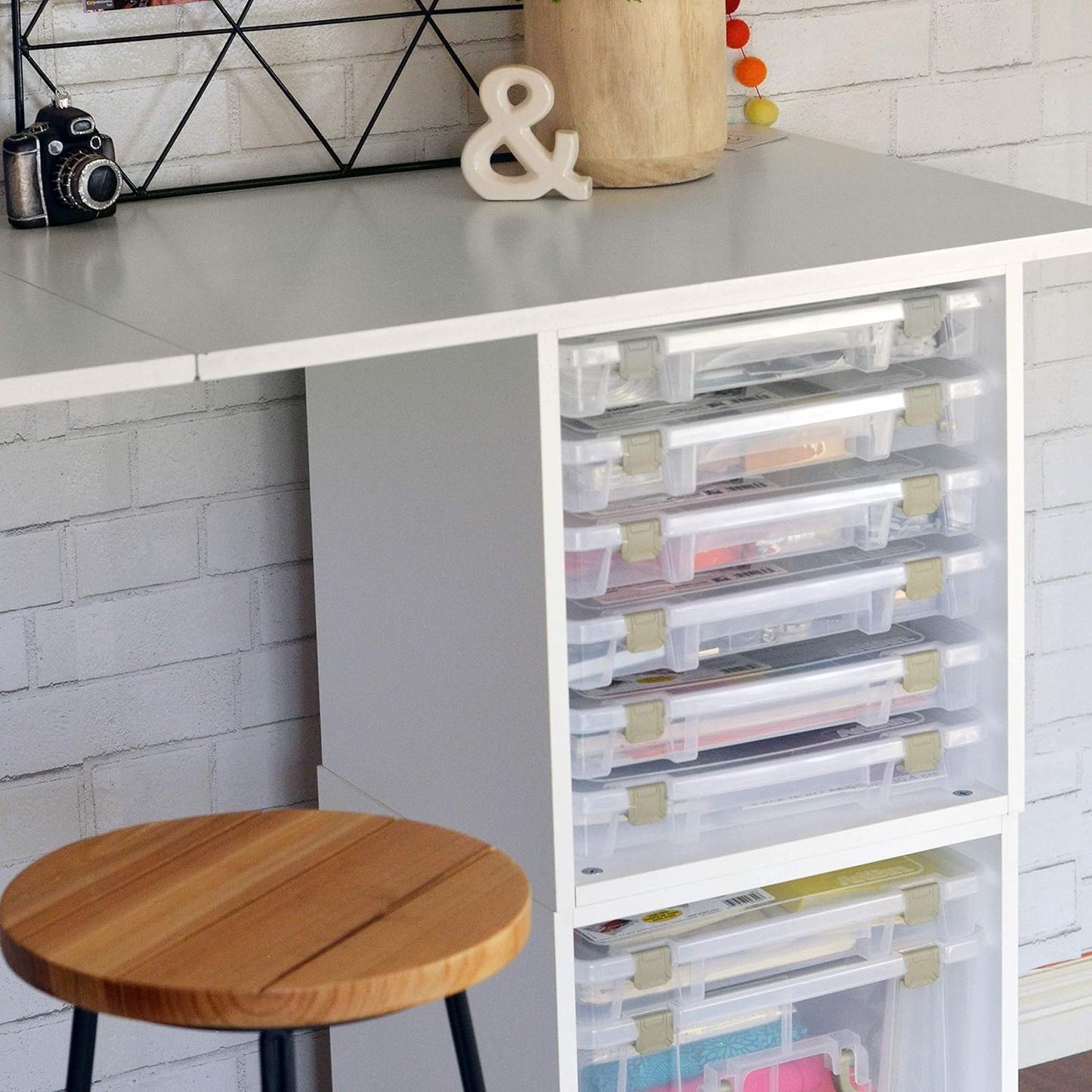 ArtBin 9101AB Super Satchel Slim with Removable Dividers, Art & Craft Organizer, [1] Plastic Storage Case, Clear, Divided Compartments