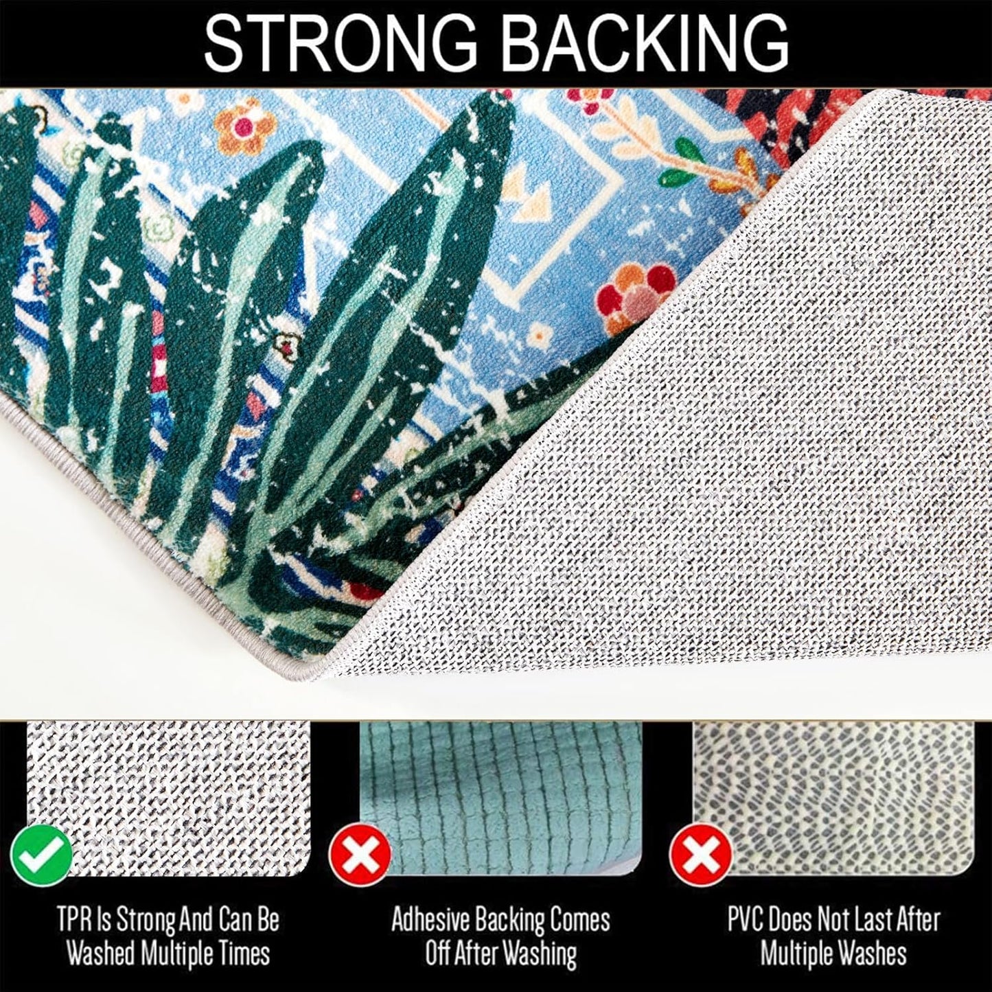 Washable Oriental Rugs Boho Vintage Tropical Jungle 5x7 Area Rugs Thin Plant Oriental Carpet for Bedroom Kitchen Dining Living Room Office Distressed Indoor Entry Floor Rug