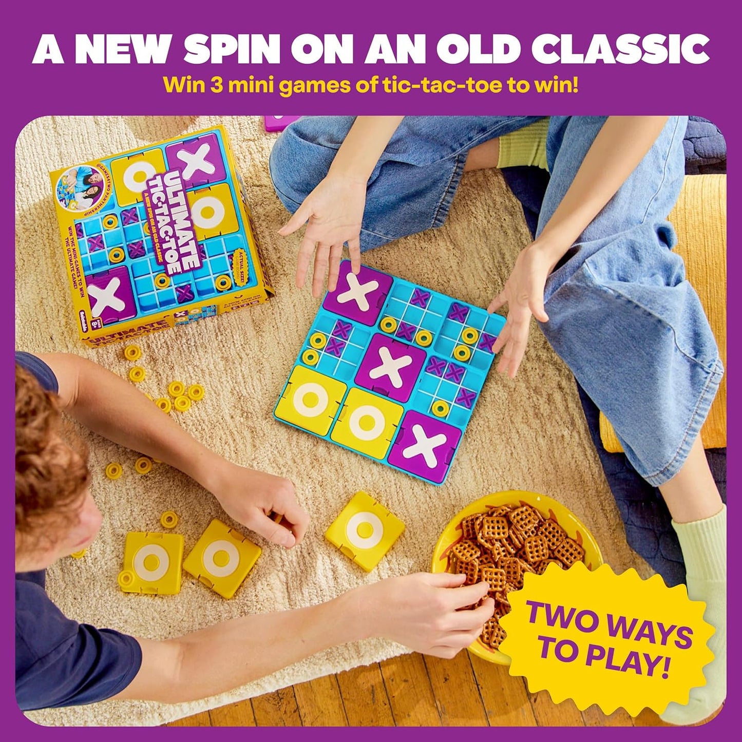 What Do You Meme? Ultimate Tic Tac Toe™ by Relatable, Fun Board Games for Family Gatherings, Great Games for Kids 8+, Includes 1 Board, 41 Mini X's, 40 Mini O's, 5 Large X's, 5 Large O's