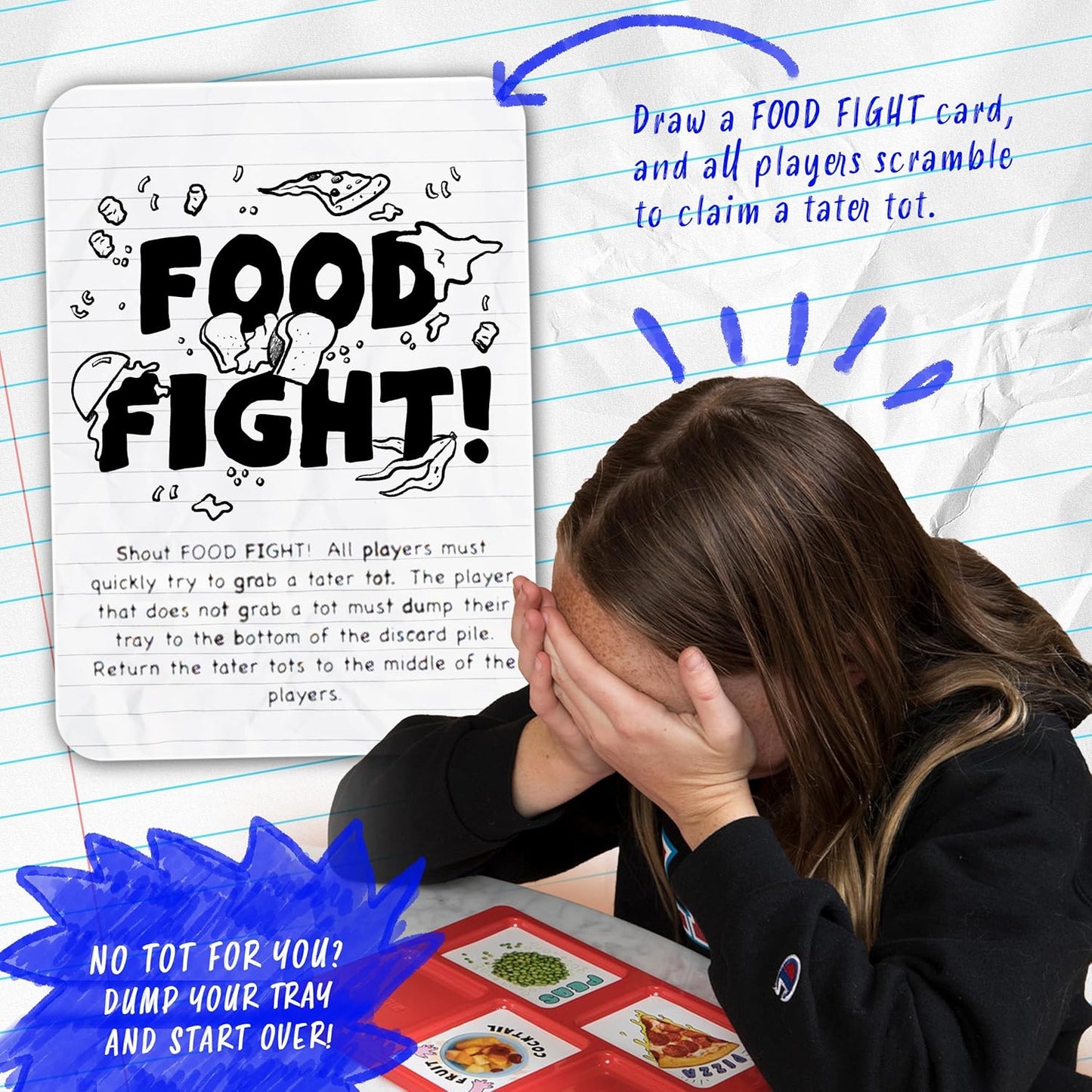The Lunch Room – Ultimate Family Board & Card Game Hilarious Food Fight with Tater Tots Squishy Toys for Kids & Adults 8+ | Easy-to-Learn Party Game for 3-6 Players