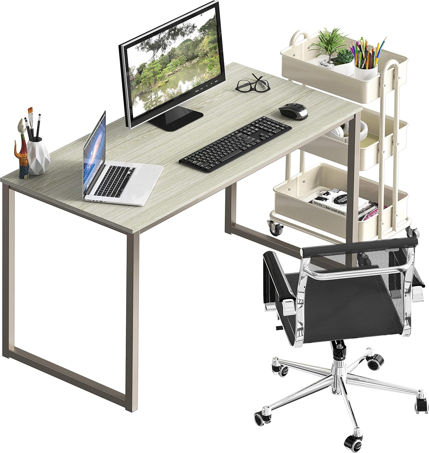 SHW Mission 40-Inch Home Office Computer Desk, Maple