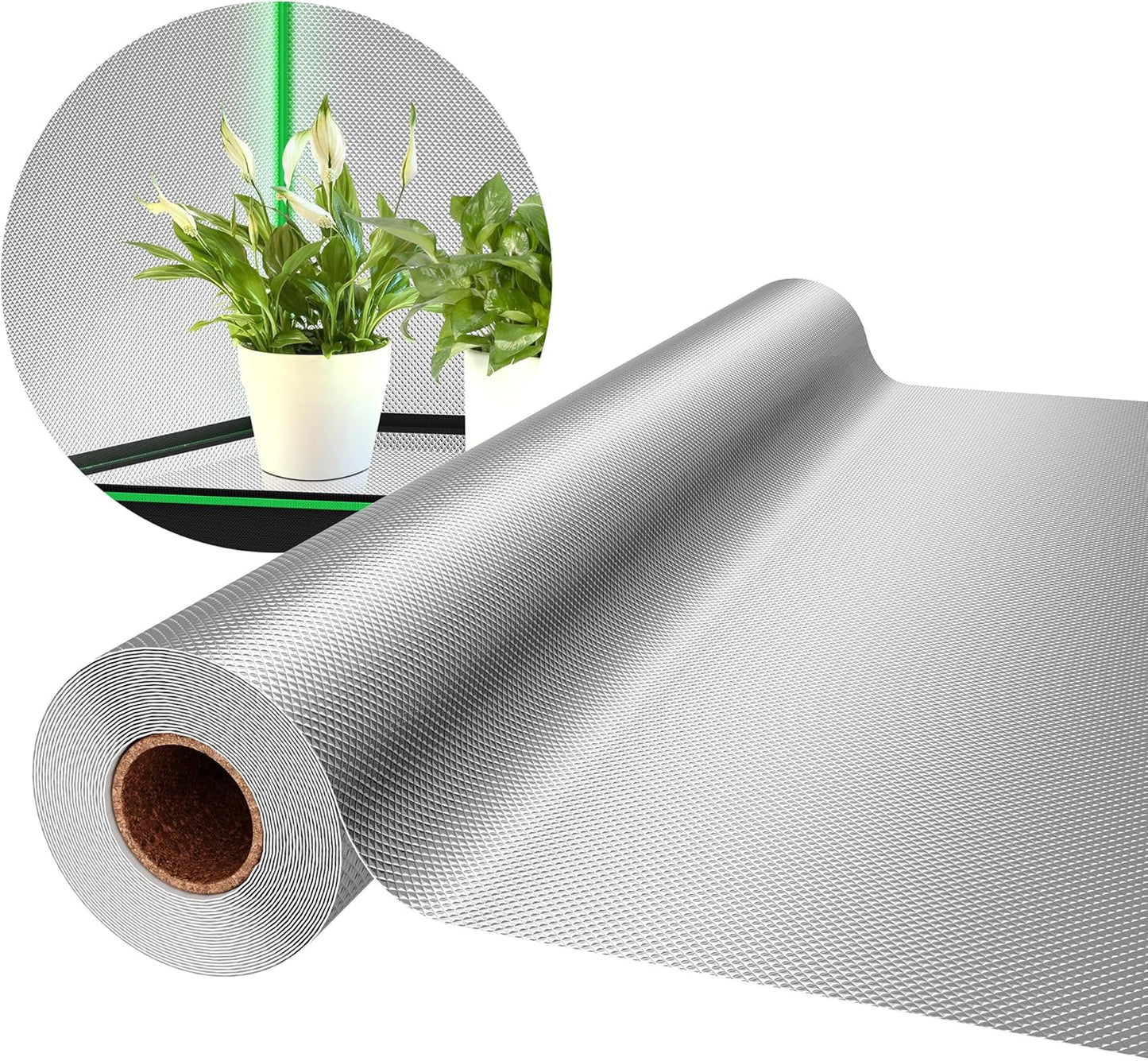 VIVOSUN 6 Mil Mylar Film Roll, 4 ft. x 50 ft. Diamond Film Foil Roll, Heavy-Duty Reflective Film for Grow Tent, Warm House, and Grow Room (50 ft.)