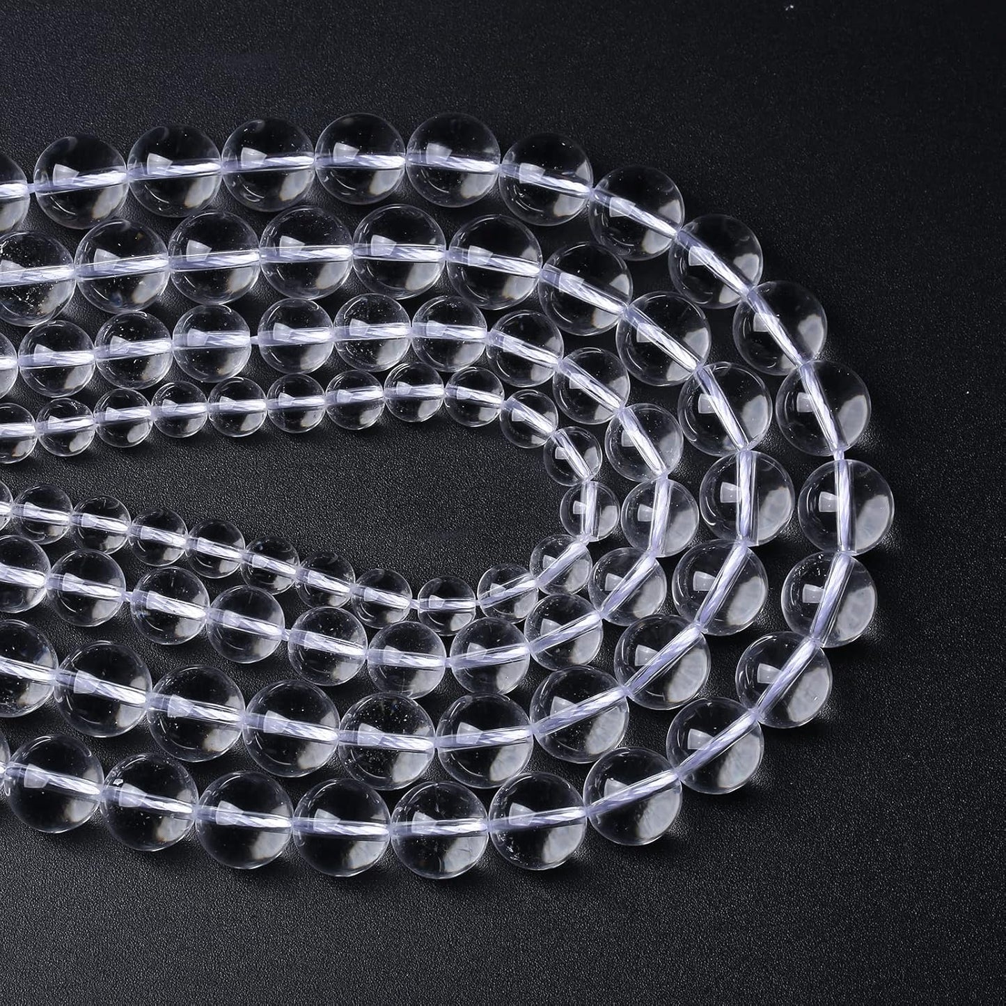 AAAAA Natural Clear White Crystal Quartz Beads Round Loose Spacer Beads for Jewelry Making DIY Bracelets Crystal Energy Healing Power Stone 45pcs 8mm 15 Inch