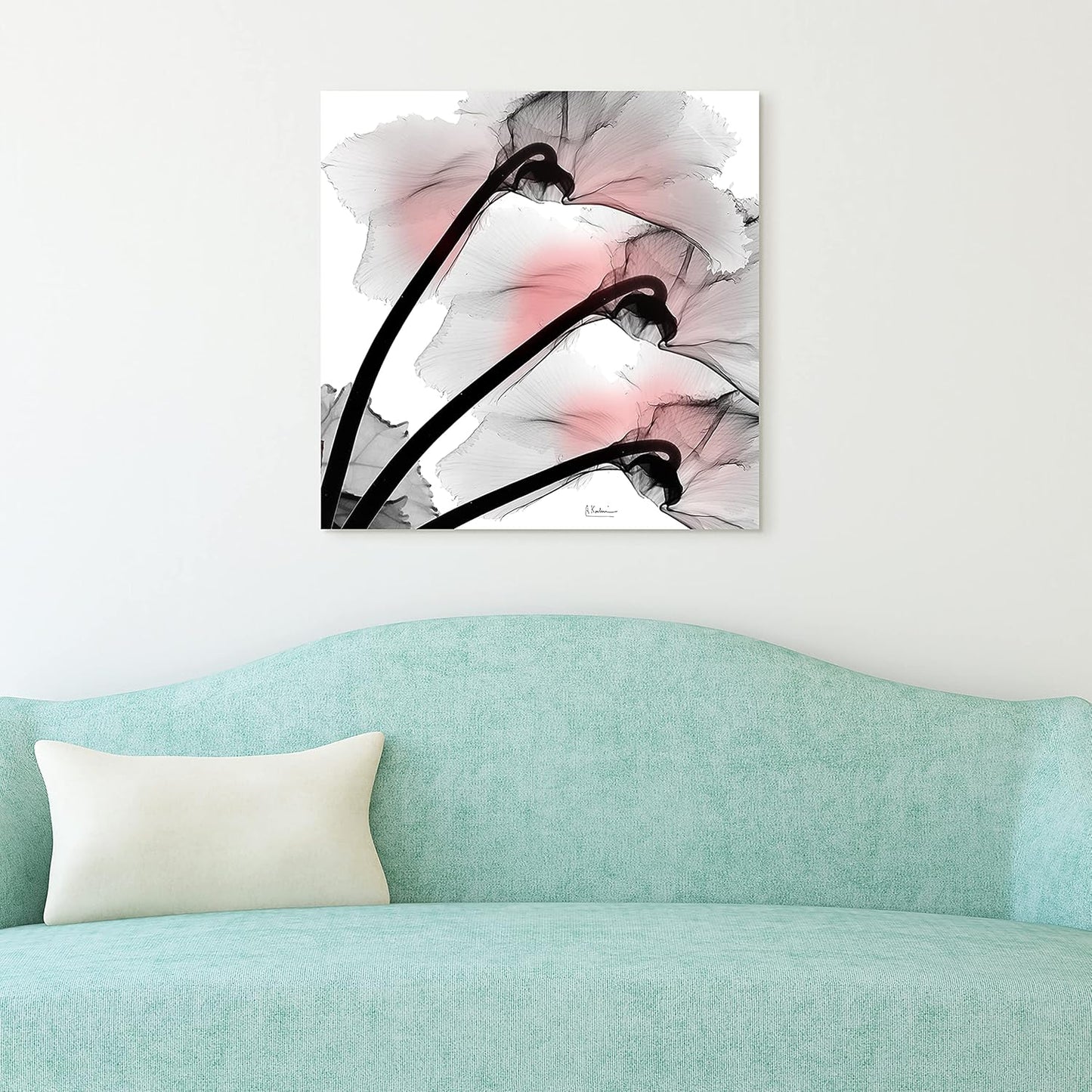 Empire Art Direct Frameless Free Floating Tempered Glass Panel Graphic Wall Art Ready to Hang, 24" x 24", Coral Luster Clycamen