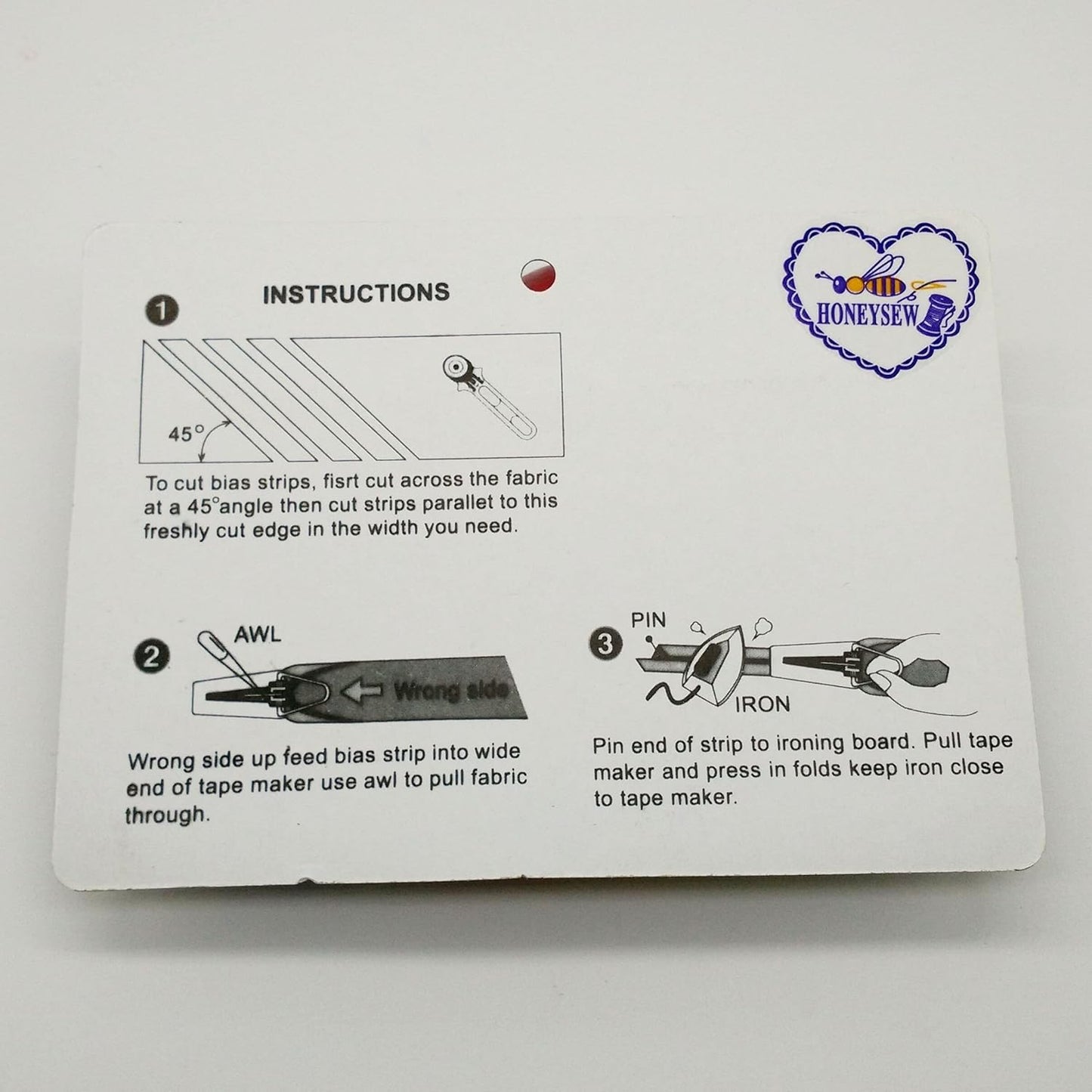 HONEYSEW Bias Tape Maker Set 6MM 12MM 18MM 25MM Sewing Quilting Tools (BTM-4pcs/pack)