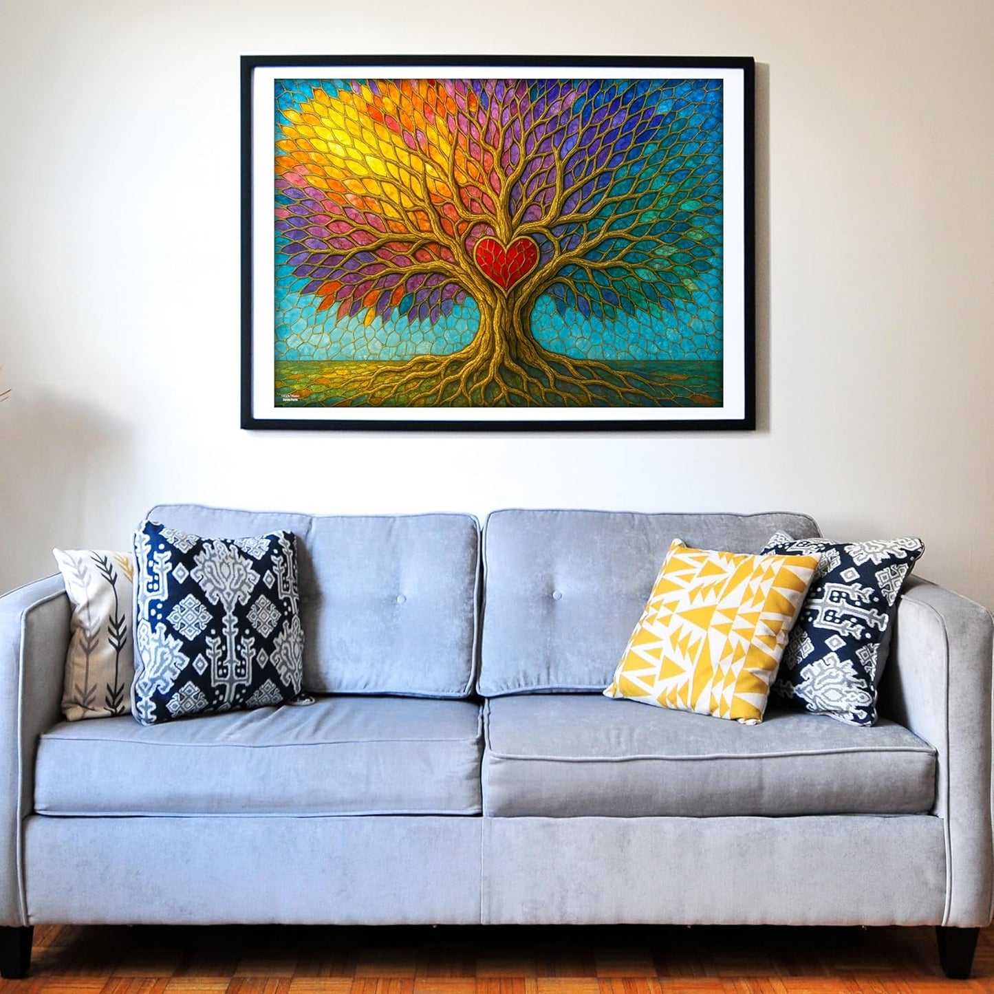 Think2Master Colorful Vibrant Stained Glass Style Artwork Tree of Life 500 Pieces Large Format Jigsaw Puzzle: Kids 12+, Teens, Adults & Families. Great Gift. Size: 26.8” X 18.9”