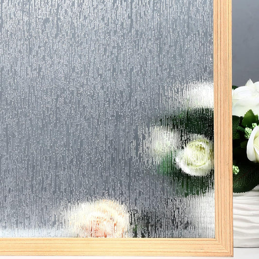 VELIMAX Rain Glass Window Film Privacy Static Window Clings Decorative Glass Sticker for Home Office Removable UV Protection Heat Control 23.6 x 78.7 inches