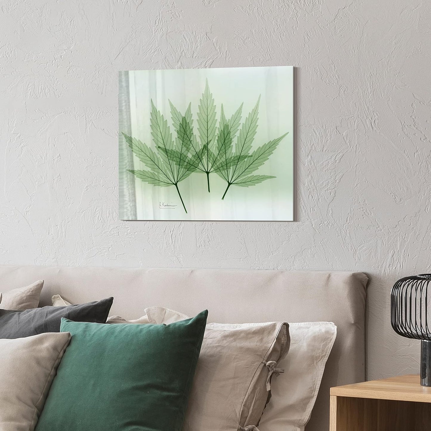 Empire Art Direct Frameless Free Floating Tempered Glass Panel Graphic Wall Art Ready to Hang, 16" x 20", Green Flower