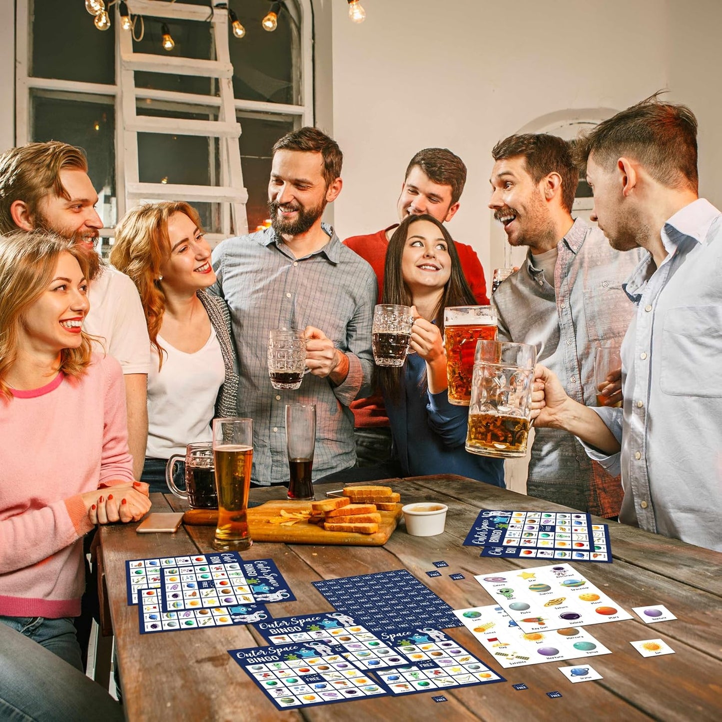 Space Bingo Game for 24 Players - Outer Space Party Games, Birthday Bingo Cards for Adults, Party Favors Supplies and Decorations (B12)